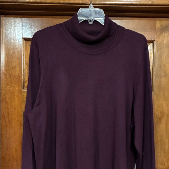NWT 3X Calvin Klein Aubergine/Plum Turtleneck Sweater (ABBA) - Picture 4 of 16